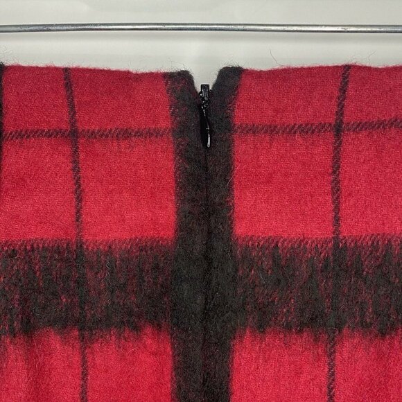 Talbots Petite Size 2P Red Black Pencil Skirt Wool Blend Lined EUC - Picture 6 of 6